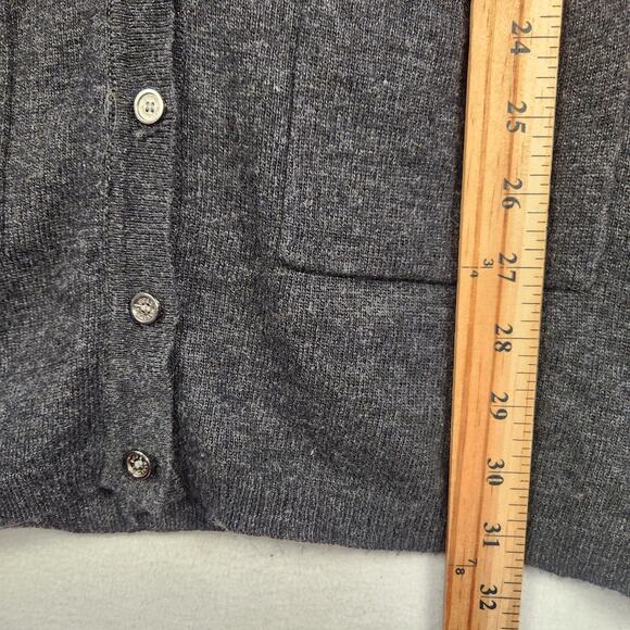 BCBGMAXAZRIA Hooded Cardigan Sweater Women M Gray Wool Cashmere Angora - Picture 9 of 13